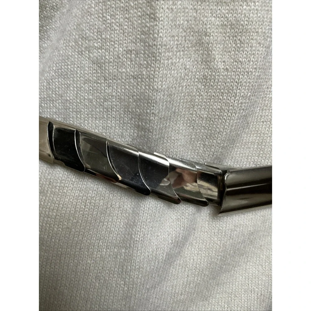 Vintage Silver Tone Stretch Snake Belt 70s 80s